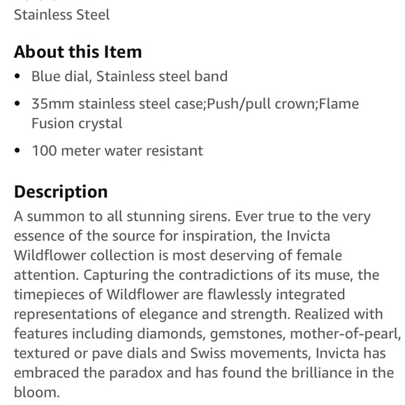 Invicta Women's Blue Wildflower Quartz Watch, Silver, 29091 - Picture 5 of 13